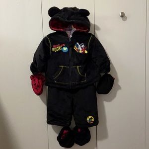 Disney Baby Fuzzy Mickey Mouse Two Piece Snowsuit